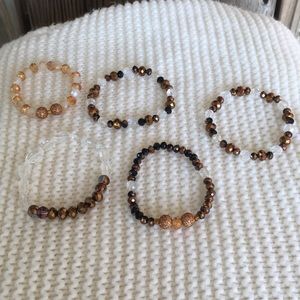 Sparkling Brown Bead Bracelets